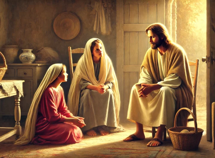 Mary sitted on Jesus's feet listening his word but Martha Overwhelmed by serving Duties